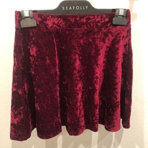 Velvet Mini Skirt | Red | Size:XS | Brand: Unknown